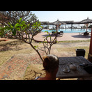 Blick von der Terrasse unseres Resorts